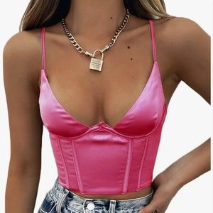 hot pink v-neck going out top